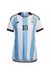 Argentiina Lionel Messi #10 Jalkapallovaatteet Naisten Kotipaita MM-kisat 2022 Lyhythihainen
